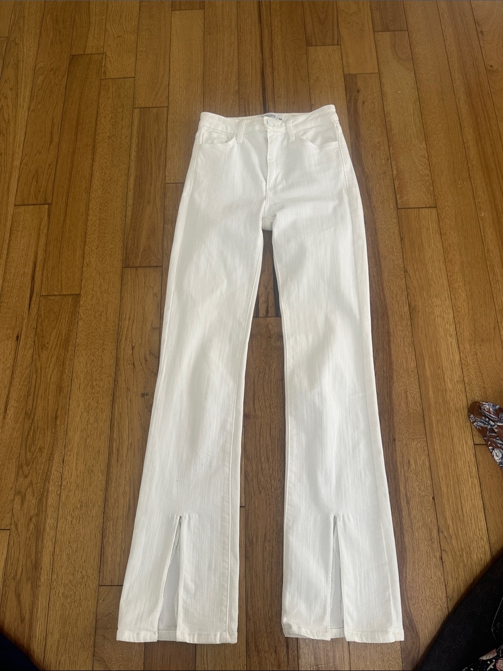 White Women's High-Rise Split-Hem Jeans just black denim size 24